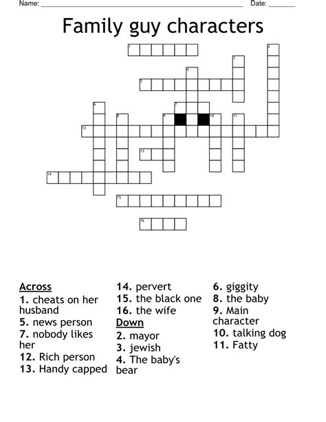 family guys crossword clue|Family guy